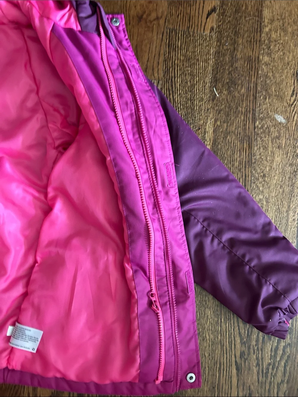 all in motion Pink & Purple Hooded Puffer Jacket